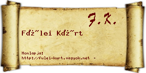 Fülei Kürt névjegykártya